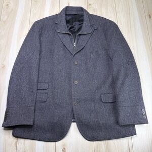 FLYNT Rizzo Herringbone Tweed Gray Wool/Cashmere Jacket Mens 50R